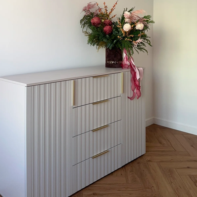 Тефия комод 2-ств с 4 ящиками 1400х450х930 Тефия / Софт Сантьяго