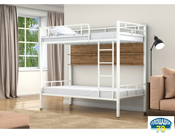 Двухъярусная кровать Валенсия Белый полка дуб крафт табак Томск