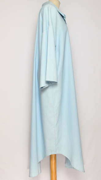 ПЛАТЬЕ БОХО ДЖИНСОВОЕ "ДЕКОЛЬТЕ СЗАДИ" голубое р.44-52