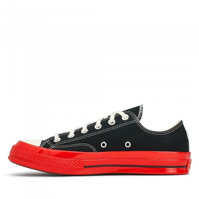 Новая модель черные Кеды Converse Comme des Garcons Play с белым носком A01795C
