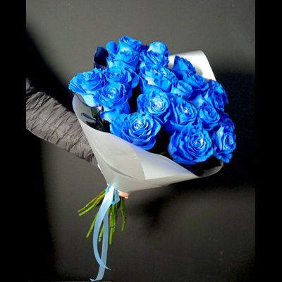 Синяя роза Эквадор 60 см. 21 шт