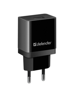 Зарядное устройство сетевое (220 В) DEFENDER UPC-11, кабель microUSB 1 м, выходной ток 2,1 А, черное, 83556