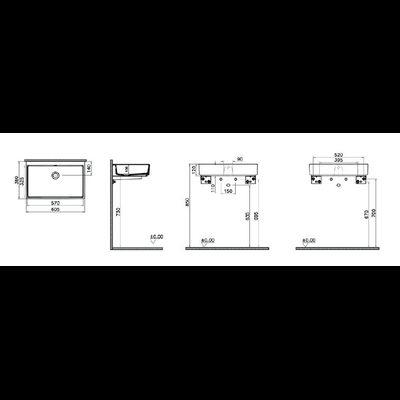 Прямоугольная раковина-чаша VitrA ArchiPlan, 60 см, цвет белый, 7404B003-0012