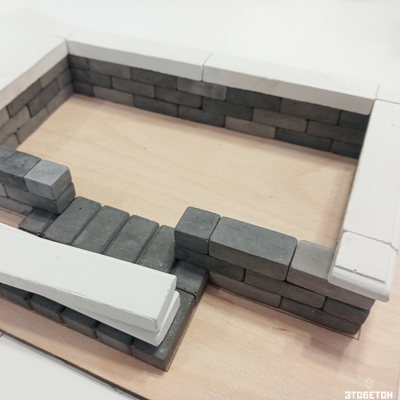 Конструктор керамический с деревянными элементами "Город из коробки"