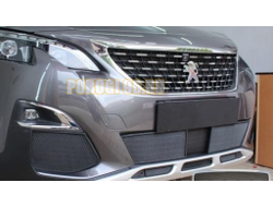 Защита радиатора Peugeot 3008 2016- black боковые