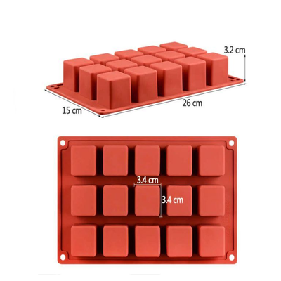 Силиконовая форма "Кубики", 15 ячеек