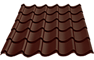 Металлочерепица "СуперМонтеррей", шоколад (0.45мм)