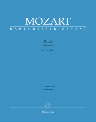 Mozart. Zaide KV344 (336b) Klavierauszug (dt)