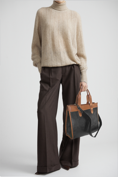 (АРТИКУЛ: 9719/1) СУМКА ЖЕНСКАЯ СРЕДНЕГО РАЗМЕРА, НАТУРАЛЬНАЯ КОЖА, ТЕМНО-СЕРАЯ (ПОЧТИ ЧЕРНАЯ) С РЫЖЕЙ ОТДЕЛКОЙ, С ПЛЕЧЕВЫМ РЕМНЕМ