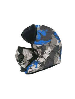 Шапка ушанка, отделанная искусственным мехом со съемной маской