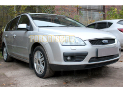 Защита радиатора Ford Focus II 2005-2008 (2 части) black