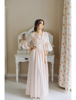 Будуарное платье-халат (нюд)