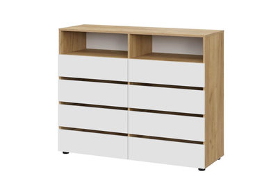 Абрау комод Дуб золотой/Белый