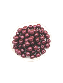 Бусины пластиковые под жемчуг 6 мм, цвет коричневый