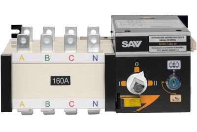 Реверсивный рубильник АВР (устройство автоматического ввода резерва) SHIQ5-160 4P, 019924