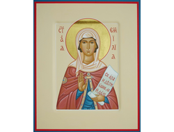 Емилия (Эмилия) Кесарийская (Каппадокийская), святая преподобная. Рукописная икона.