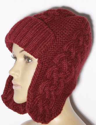 Шапка женская ушанка "Плетёнка" 11527 джинс, бежевая, голубая, бирюзовая, т.бежевая, серая, пудра, винный, синяя