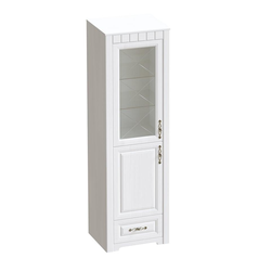 Шкаф-витрина "Прованс" гостиная 602х410х1970 Бодега белая / Патина премиум