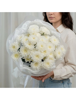 Букет из 5 белых кустовых хризантем