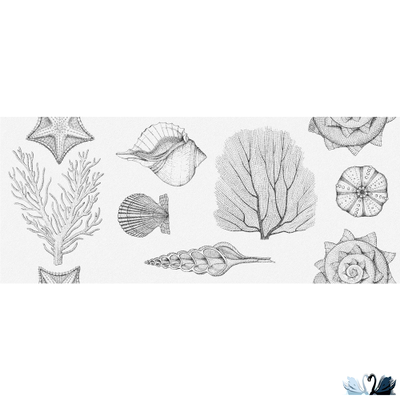 Плитка Gracia Ceramica Aqua white белый 01 25x60 настенная с декором