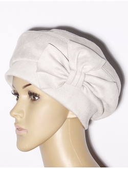 Екатеринбург. Шапка женская велюровая "Бант сбоку"11432 св.серая