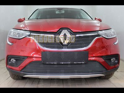 Защита радиатора Renault Arkana 2018- (2 части) black верх