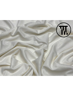 Трикотаж в рубчик "Блеск" (бензиновый), цв. Молочный