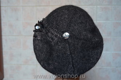 Вязаный берет для женщин осень - зима 2017 - 2018  Vizio Италия 5800 коричневый ( 28 )