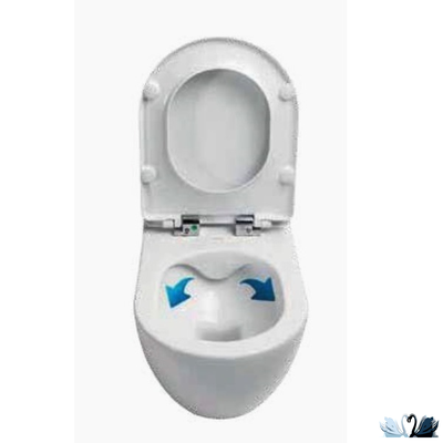 Чаша унитаза Creavit Free FE322-11CB00E-0000 подвесная, безободковая круглая форма, скрытый крепеж