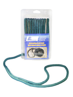 Плетеный швартовный конец Мореман, 12,7 мм x 7,5 м, зеленовато-голубой