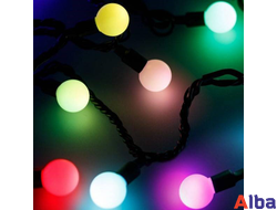 Гирлянда шарики 23мм, 20 м мульти 220В