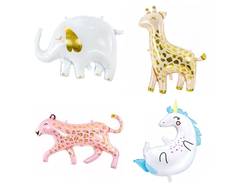 шар с гелием 61-103 см жираф, слон, единорог, леопард