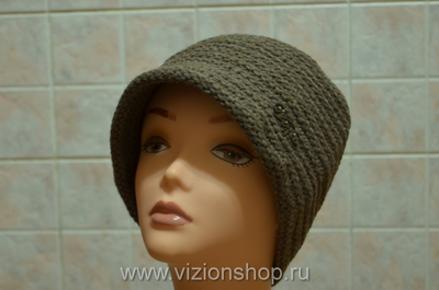 Женская зимняя шляпа клош Vizio Италия 5607 P бежевого цвета