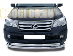 Защита переднего бампера (радиус) d76/75x42 (овал) для Lexus GX 460 (2009-...)