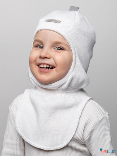 Шапка-шлем 23301-01 х/б подклад, белый 48-50