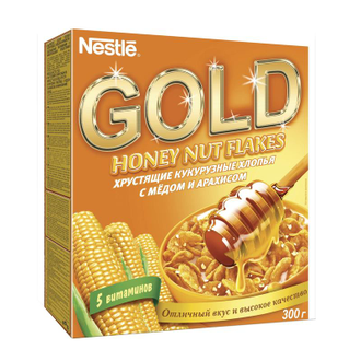 Хлопья Nestle Gold кукурузные с медом и арахисом 300 г