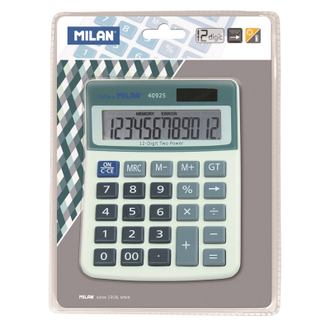 Полноразмерный настольный калькулятор Milan-40925BL 12-разрядный (белый)