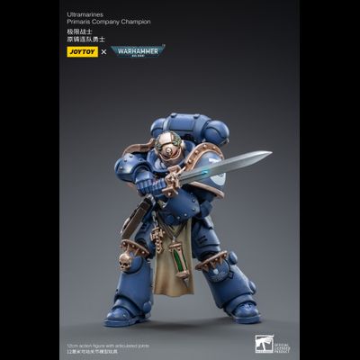 Примарис-чемпион Ультрамаринов (Warhammer 40k) - КОЛЛЕКЦИОННАЯ ФИГУРКА 1/18 Ultramarines Primaris Company Champion (JT3266) - JOYTOY