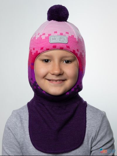 Шапка-шлем  20101-06, цвет фиолетовый, розовый р. 52-54