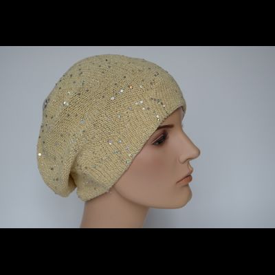 Берет весна - осень с пайетками Vizio Италия 7063 желтый