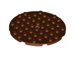 Plate, Round 8 x 8 with Hole, Reddish Brown (74611 6409901)
