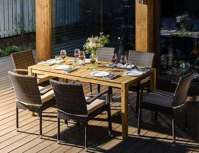 Обеденный комплект Aura 170 см на 6 персон со стульями