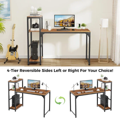 Компьютерный стол Eureka ZX-SH140A-RW с шириной 140 см, темно-коричневый