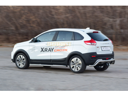 Защита порогов с алюминиевой площадкой d51мм LADA XRAY Cross (2018-...)