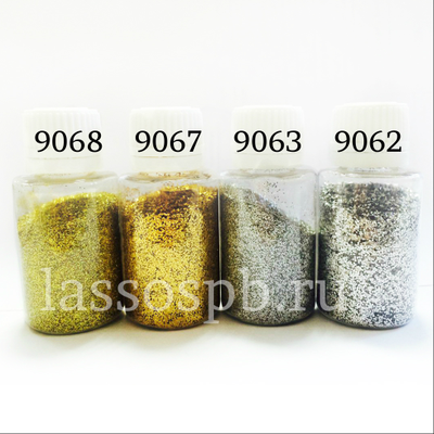 Глиттер мелкие блестки Nicem 9063СО Fine Silver Spangles Серебряные 0,5 кг