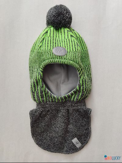Шапка-шлем &quot; Марсель&quot; , цвет серый, неоновый р. 48-50