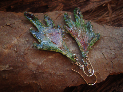 Волшебные серьги в стиле фэнтезийного бохо "Крылышки феи Луголесья"