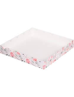 Коробка для печенья/пряников с прозр. кр. (розы), 155*155*35мм