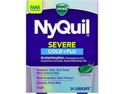 Vicks NyQuil Severe Cold & Flu - Лекарство от кашля, простуды и гриппа