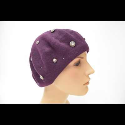 Сливовый фиолетовый фетровый берет Vizio Италия 3633